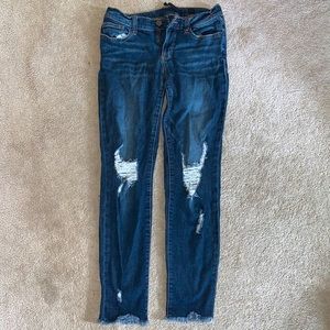 SP black label ripped dark wash jeans